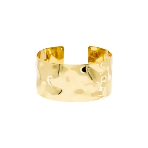Solid Indented Cuff Bangle Bracelet