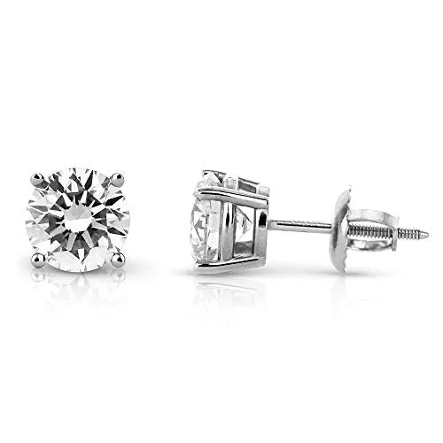 Spark Diamonds Round Diamond Stud Earrings for Women, 0.5 ct White Diamond, Brilliant Cut, 14K White Gold, Lab-Grown Diamond Jewelry (I-J Color, VS1-VS2 Clarity)