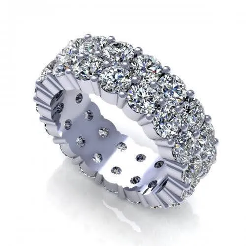 Sparkling 3.00 CT Round Cut Diamond Eternity Ring in 14KT White Gold