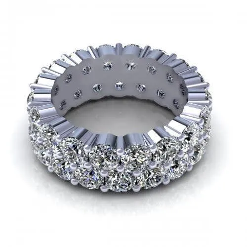 Sparkling 3.00 CT Round Cut Diamond Eternity Ring in 14KT White Gold