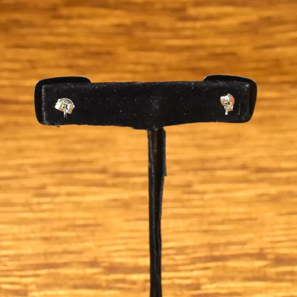 Square Black Enamel Earrings
