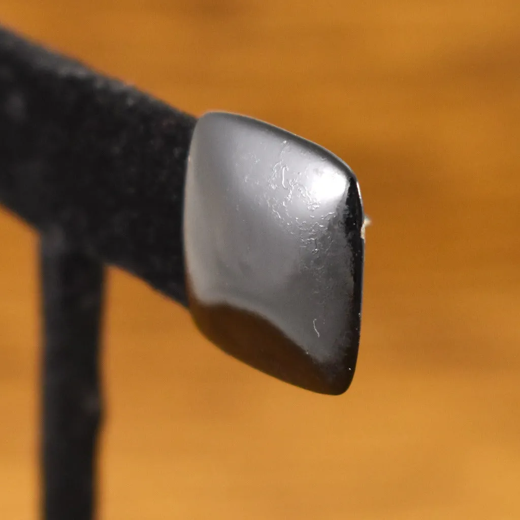 Square Black Enamel Earrings