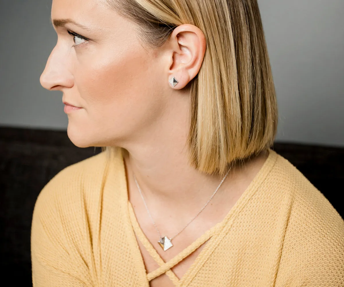 Square Pavé Crystal Gold Necklace