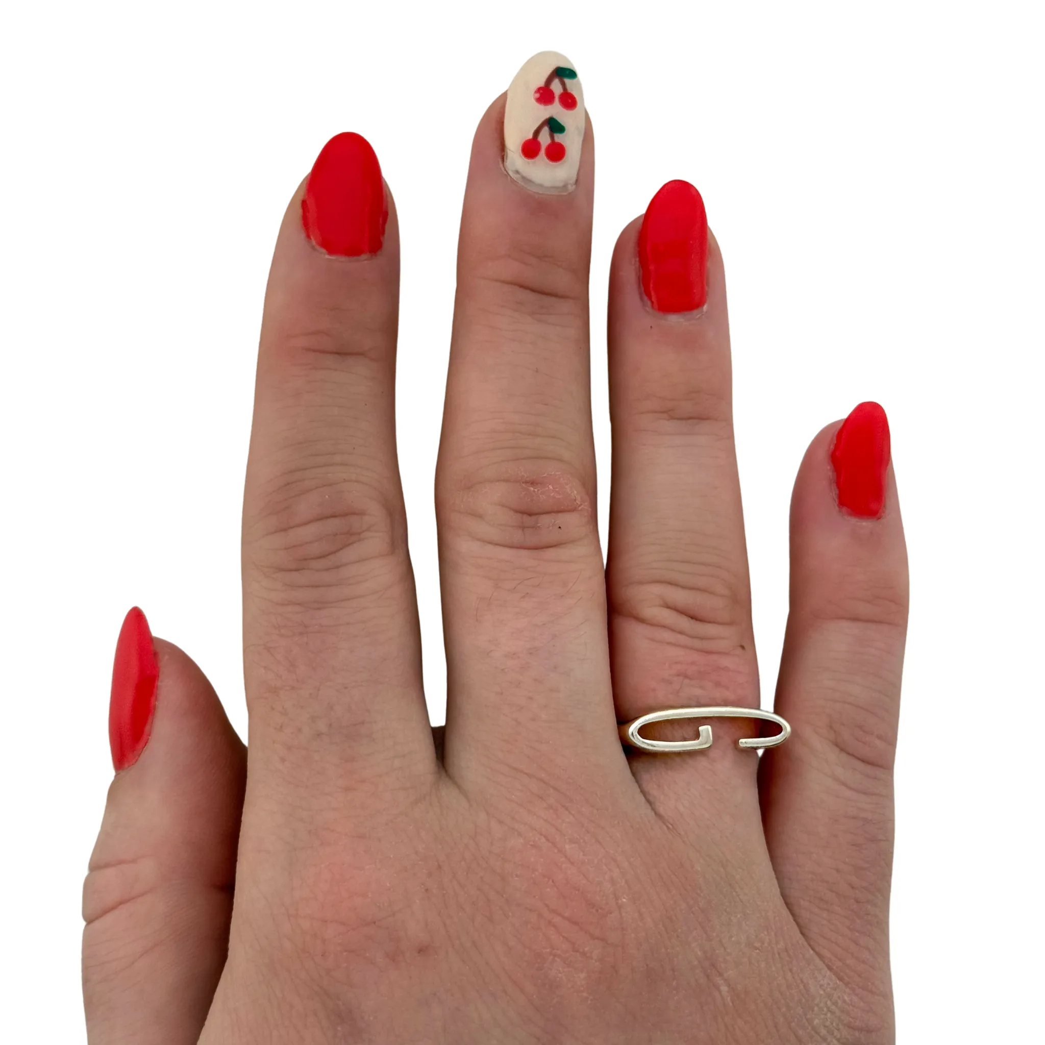 SR125 Platinum Plated "letter" Ring