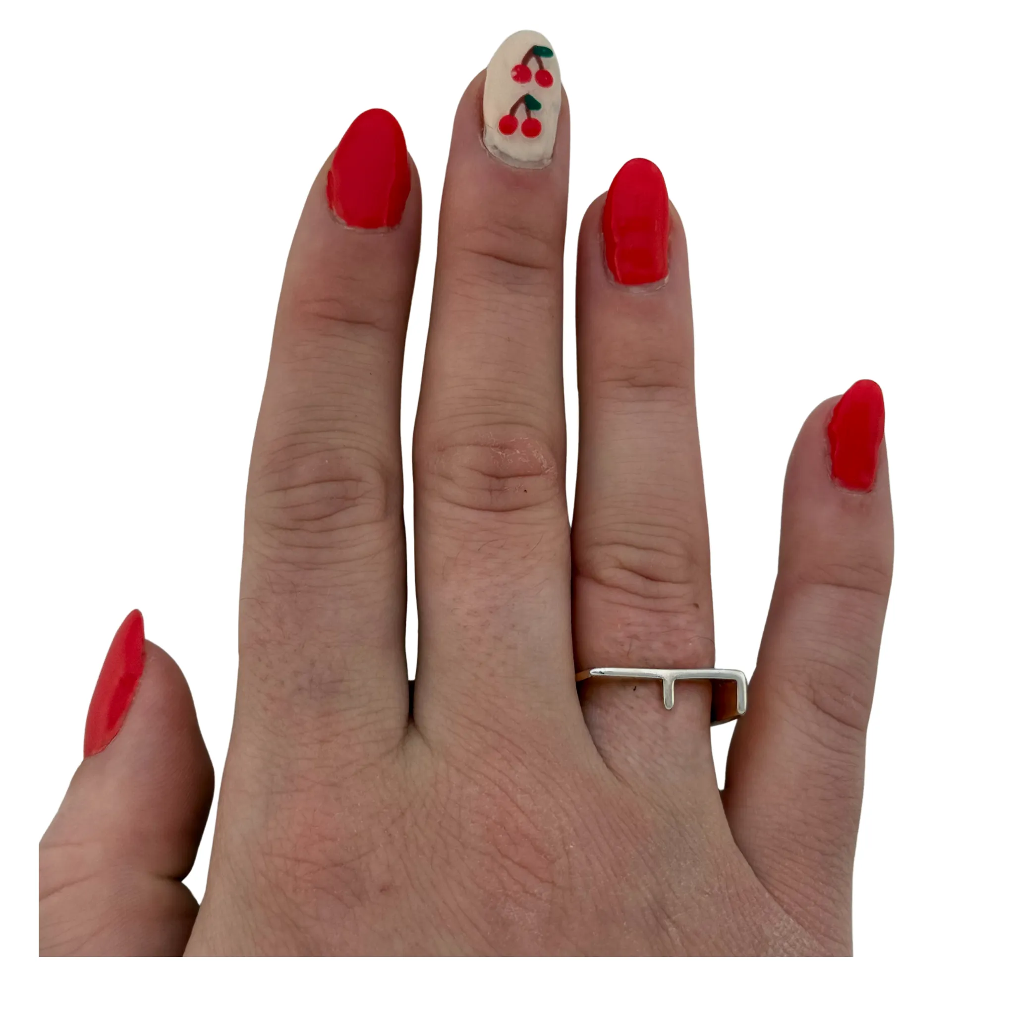 SR125 Platinum Plated "letter" Ring