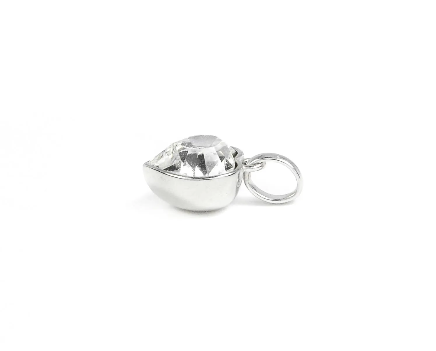 Sterling Silver Clear Crystal Heart Pendant