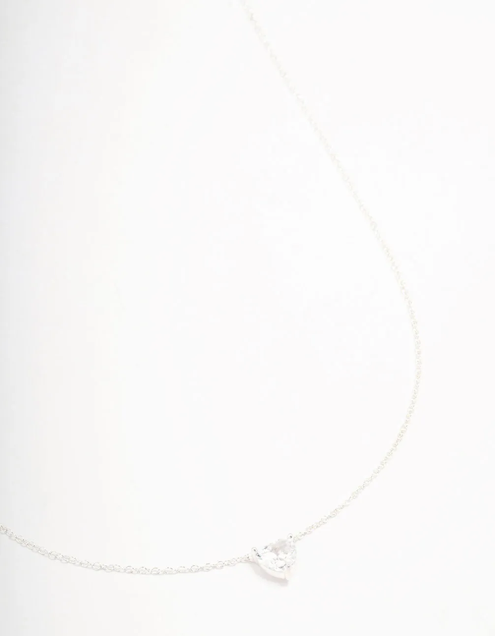 Sterling Silver Cubic Zirconia Heart Pendant Necklace