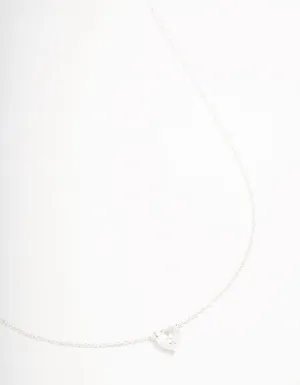 Sterling Silver Cubic Zirconia Heart Pendant Necklace