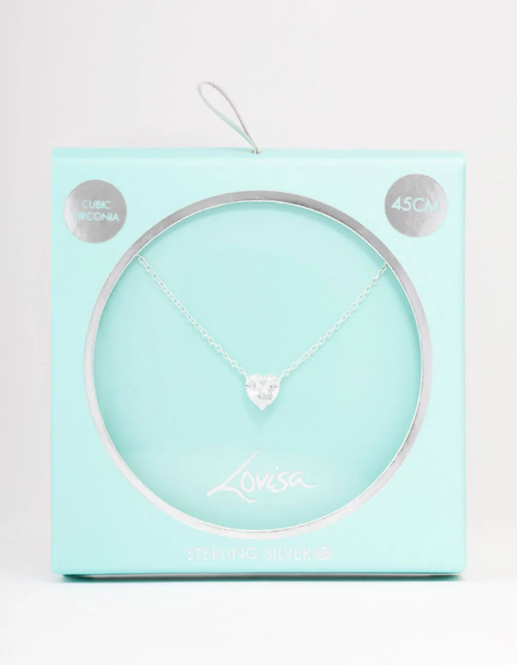Sterling Silver Cubic Zirconia Heart Pendant Necklace