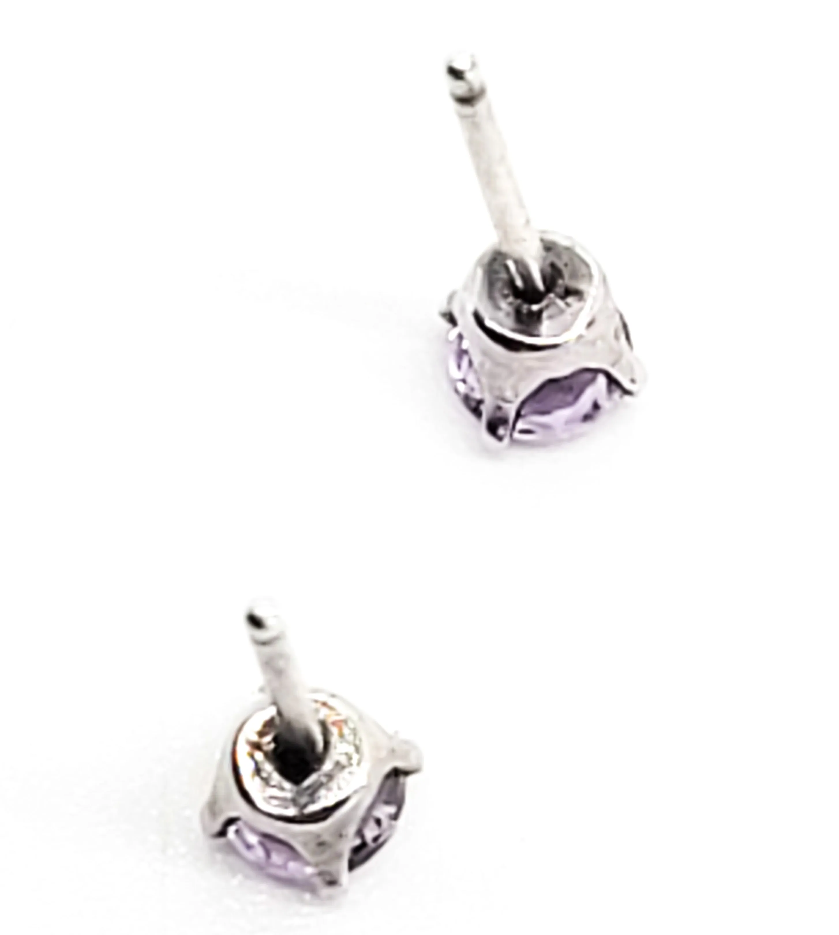 STG Sterling silver purple claw set Cubic Zirconia CZ earrings