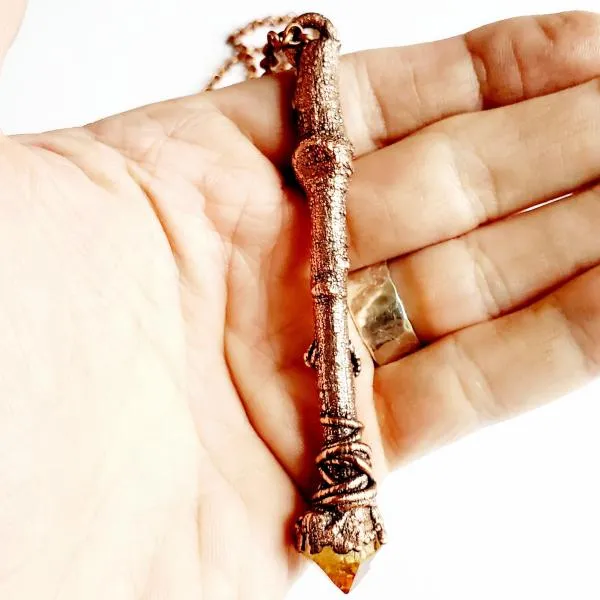 Sticks and Stones Citrine Wand Necklace