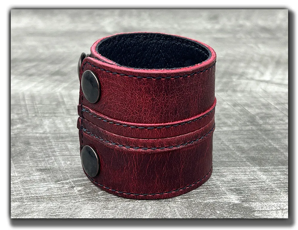 Straight Up - Canyon Rouge Leather Cuff