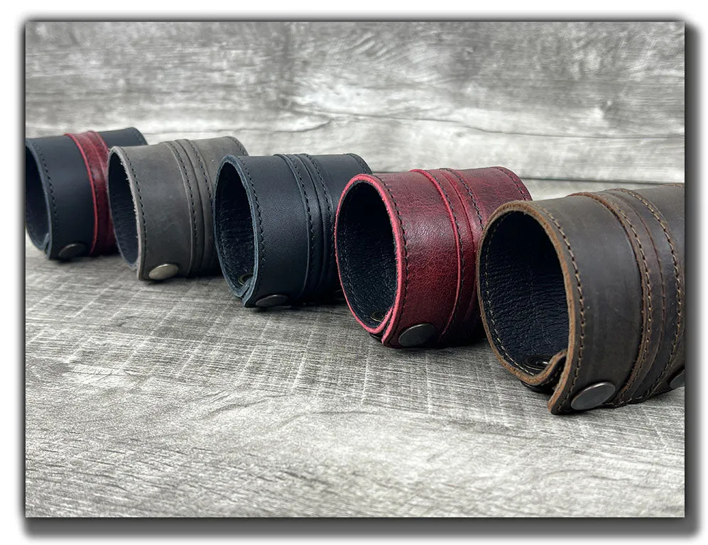 Straight Up - Canyon Rouge Leather Cuff