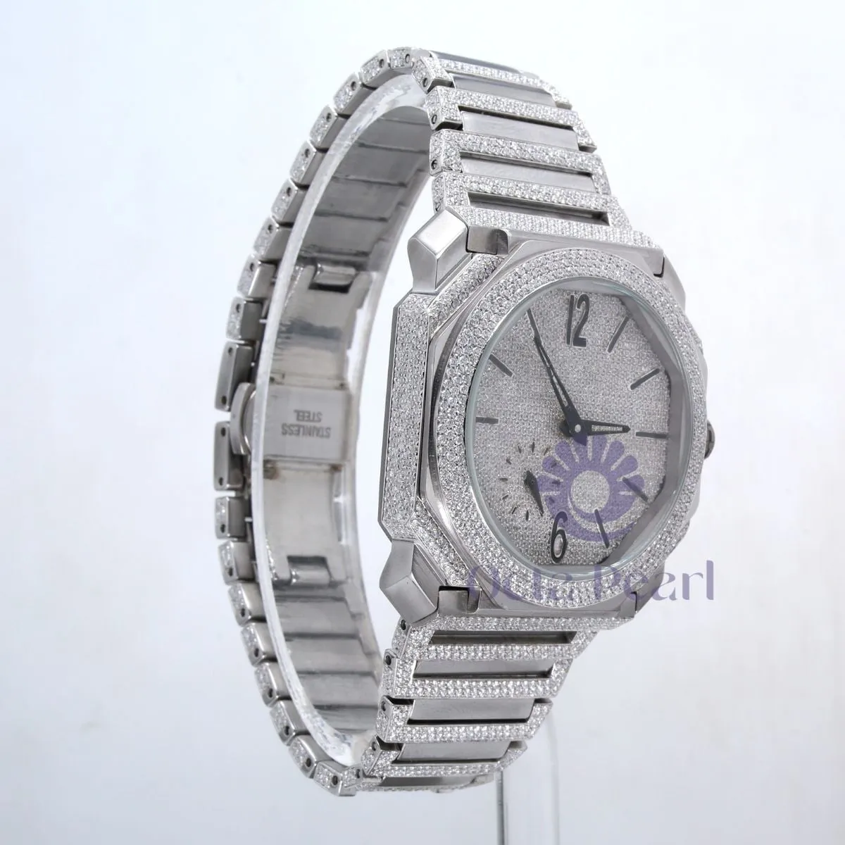 Studded Round Moissanite Hip Hop Ice Out Luxury Watch