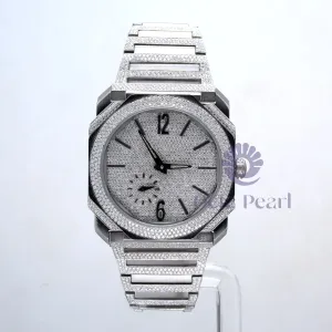 Studded Round Moissanite Hip Hop Ice Out Luxury Watch