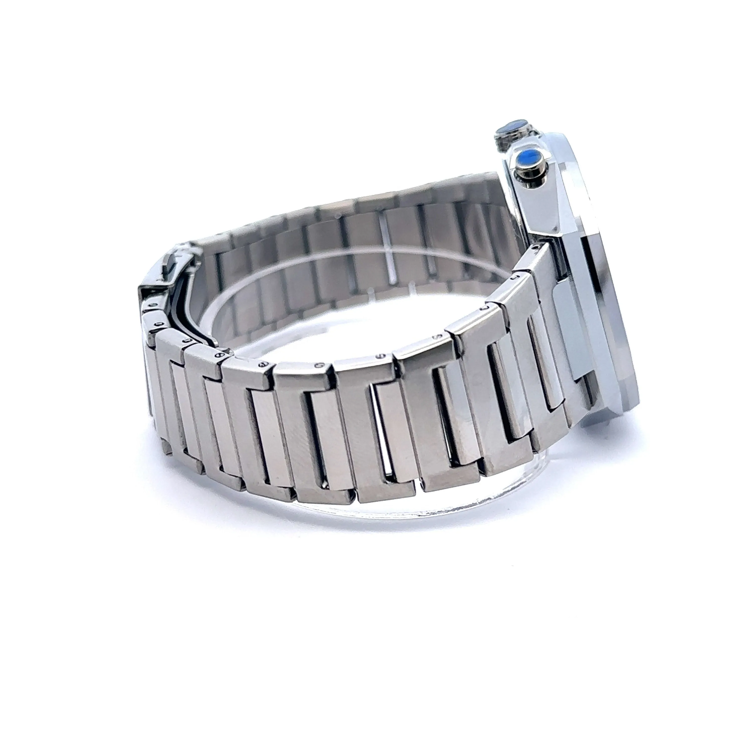 SURREPTITIOUS METAL BACK BLUE STAINLESS ICED OUT WATCH I 5518113