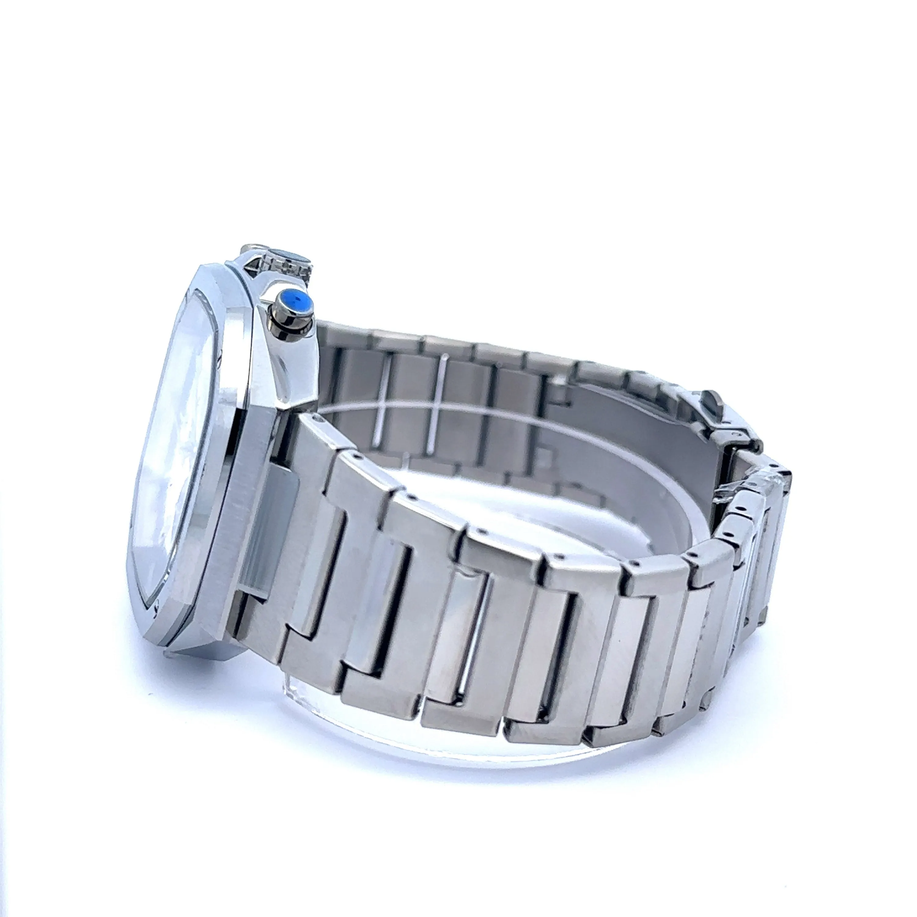SURREPTITIOUS METAL BACK BLUE STAINLESS ICED OUT WATCH I 5518113
