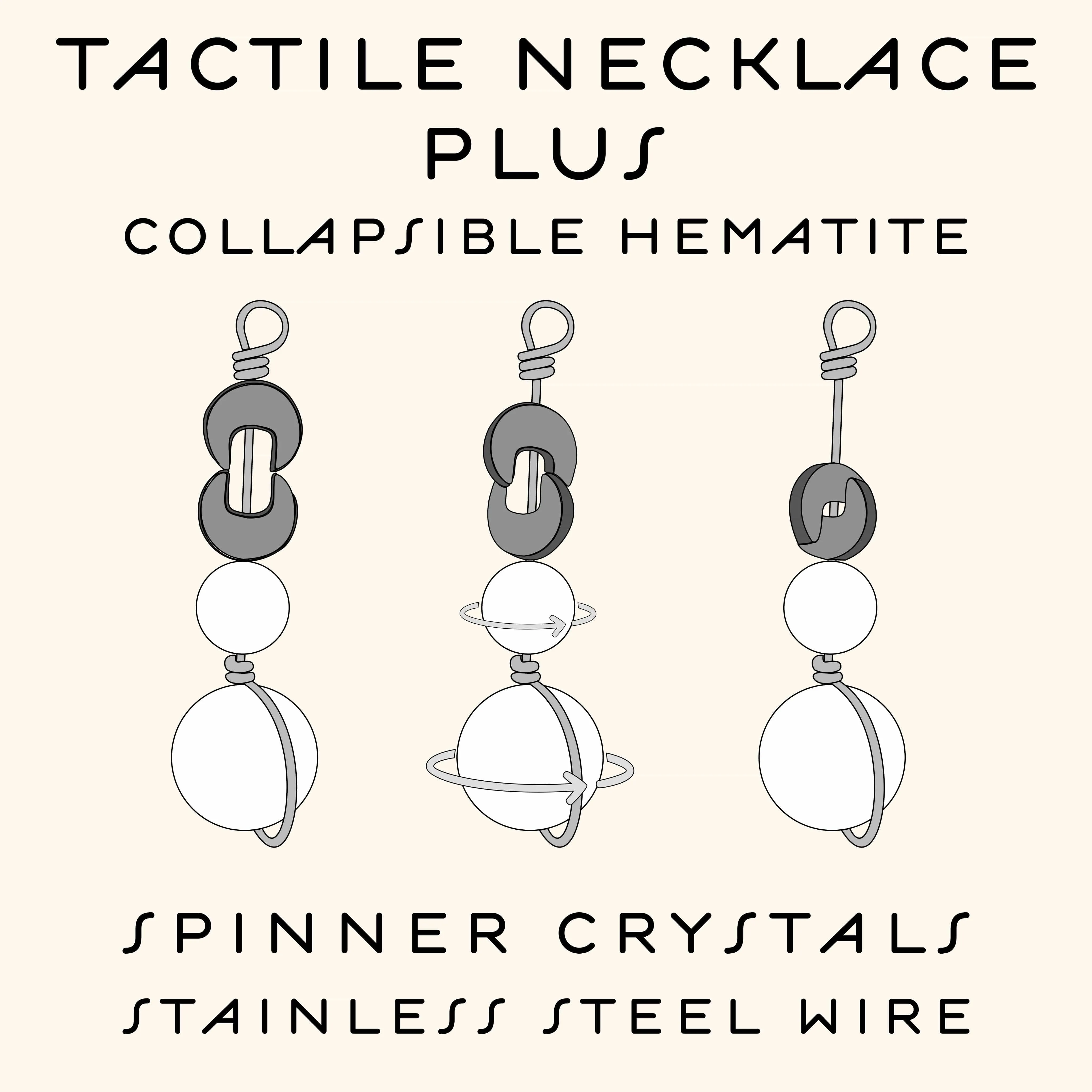 Tactile Necklace Plus | Crystal Fidget Jewelry Amulet