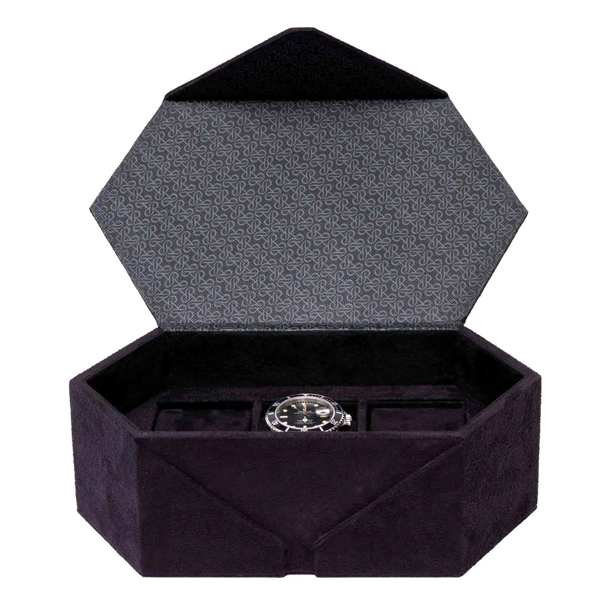 Tangram Black Suede Watch Box