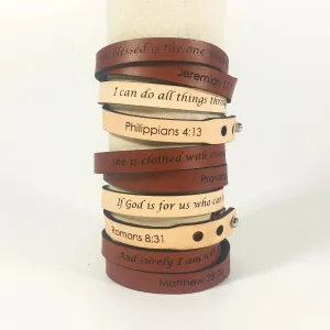 The Leather Word Bracelet™  Proverbs 31:25  double wrap