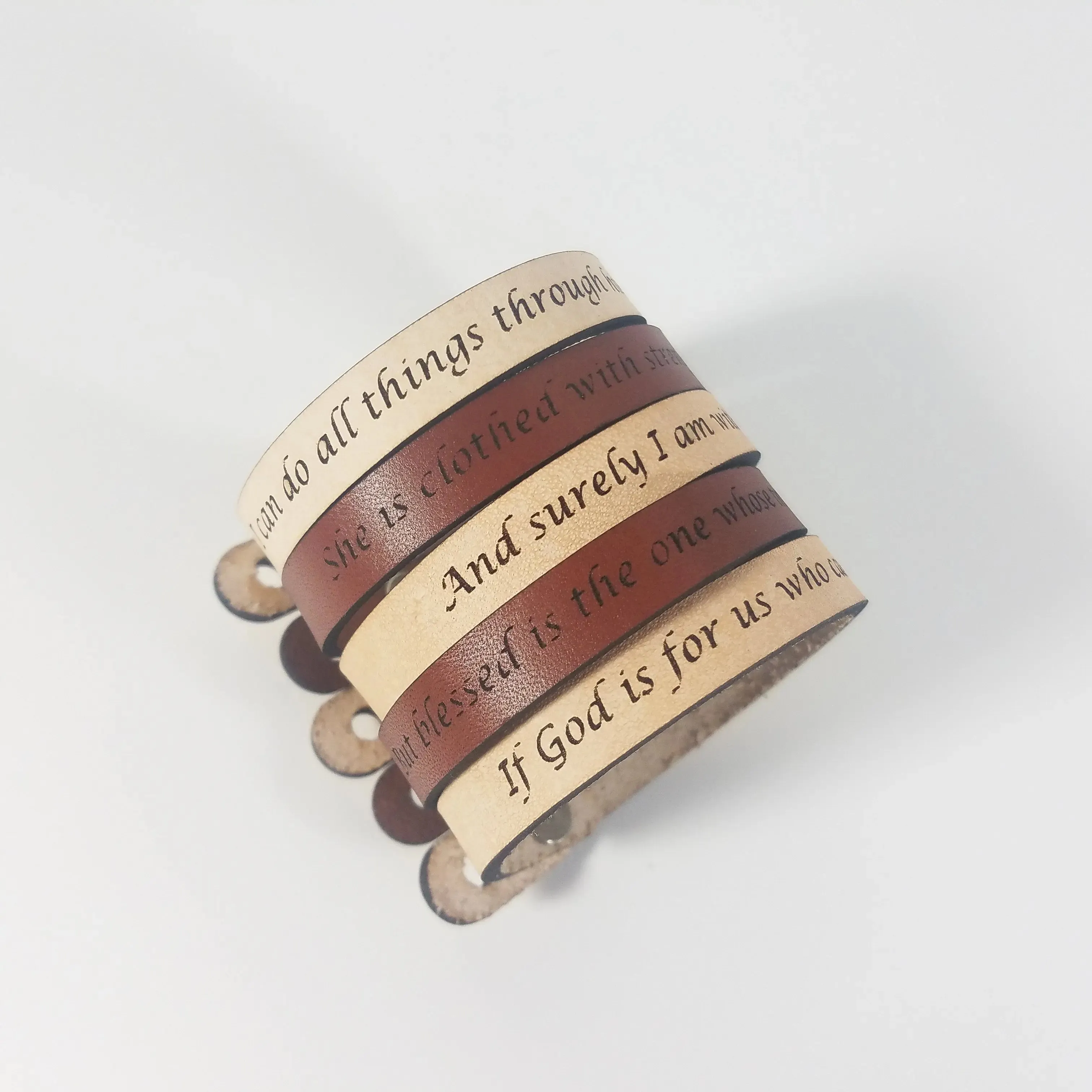 The Leather Word Bracelet™  Proverbs 31:25