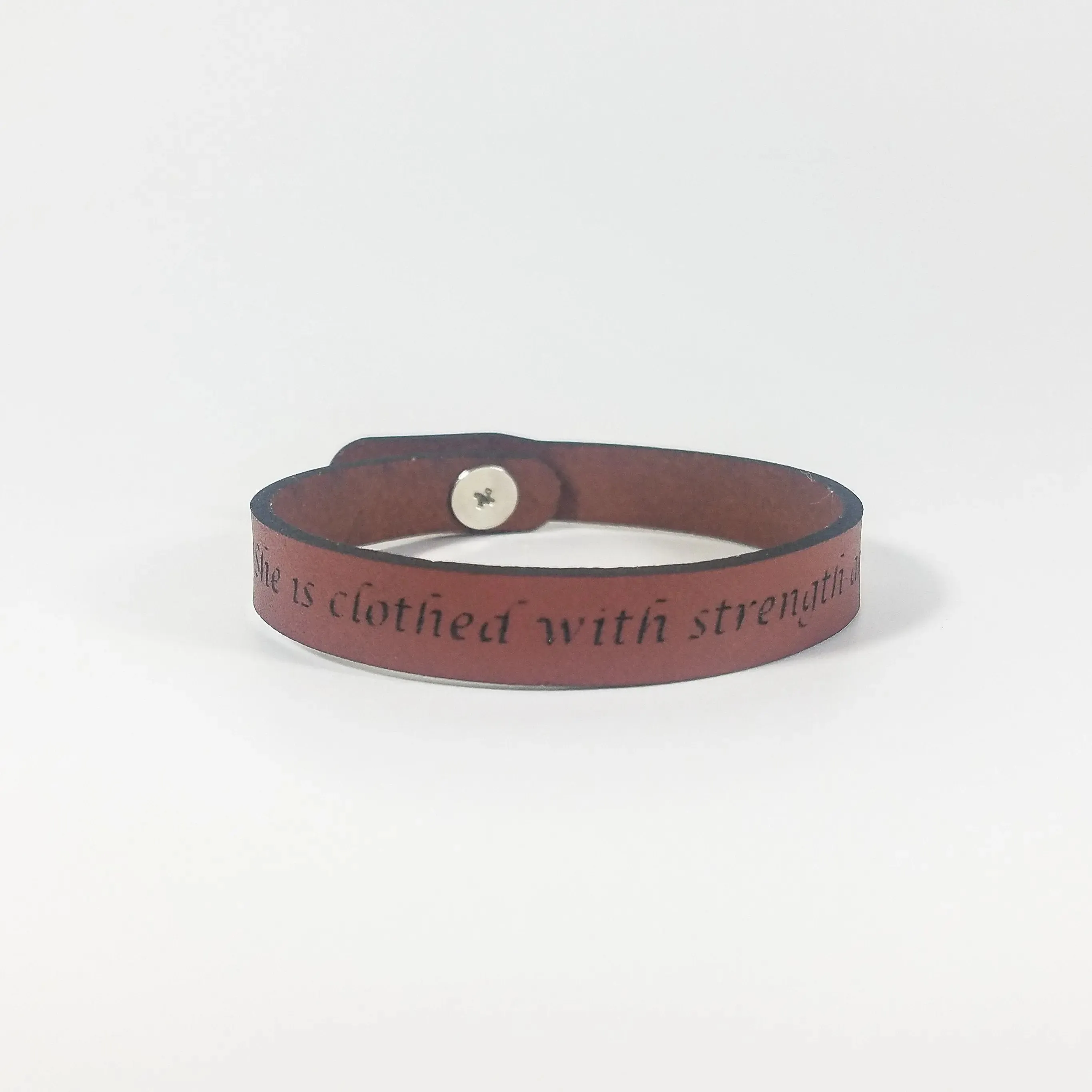 The Leather Word Bracelet™  Proverbs 31:25
