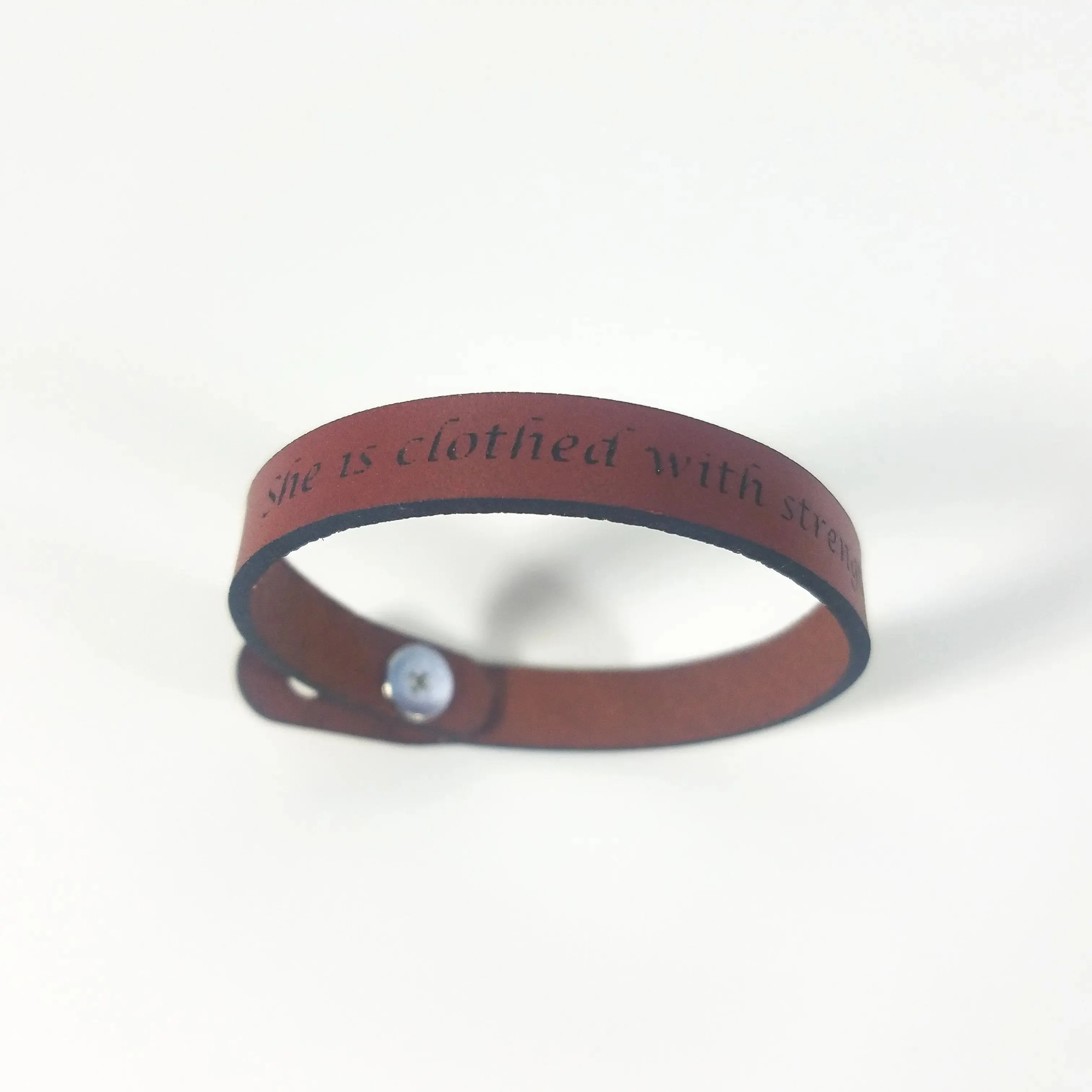 The Leather Word Bracelet™  Proverbs 31:25