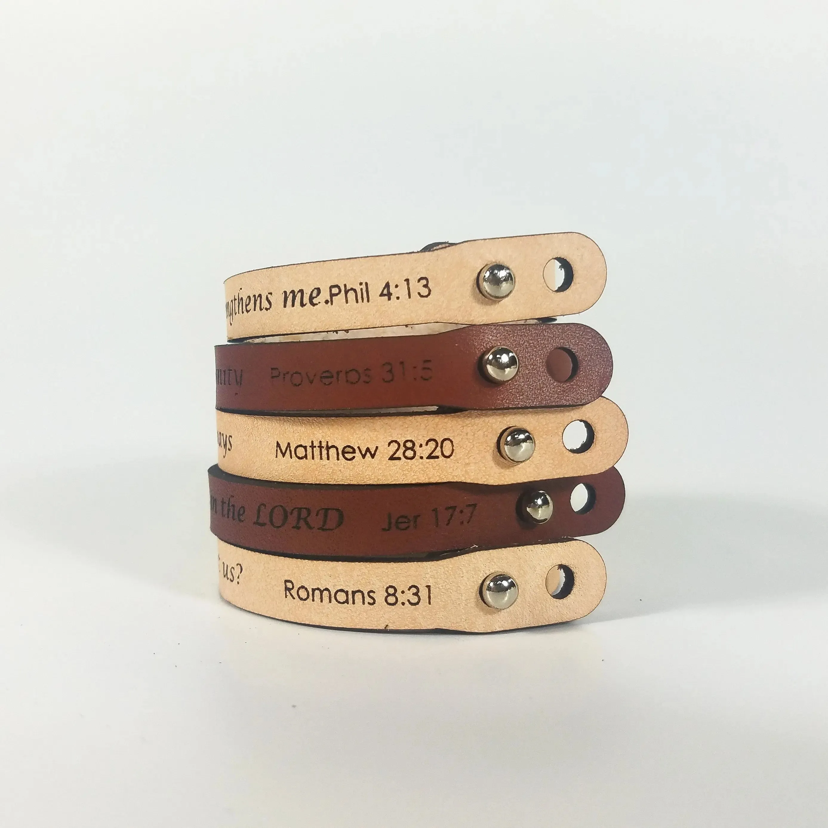 The Leather Word Bracelet™  Proverbs 31:25