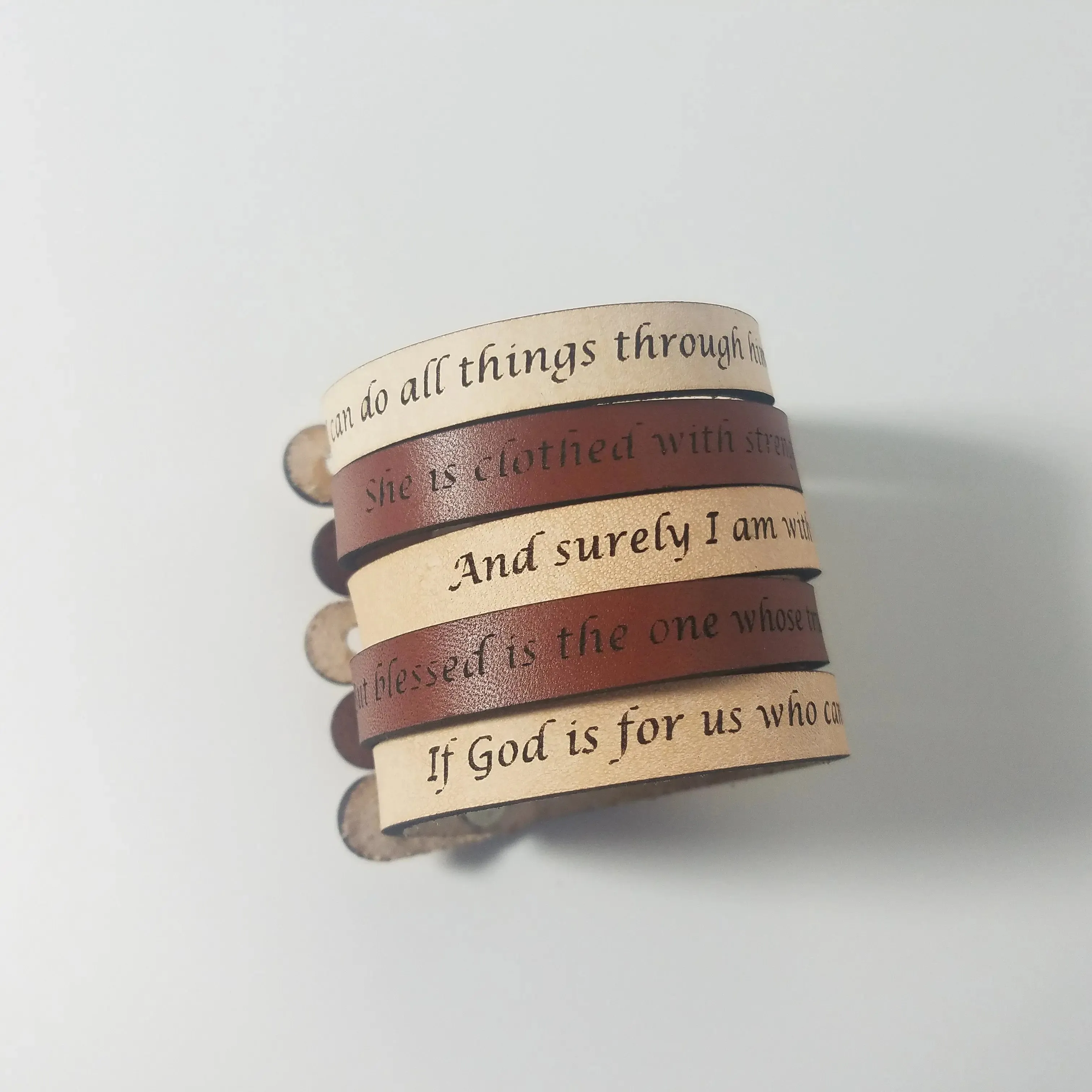 The Leather Word Bracelet™  Proverbs 31:25
