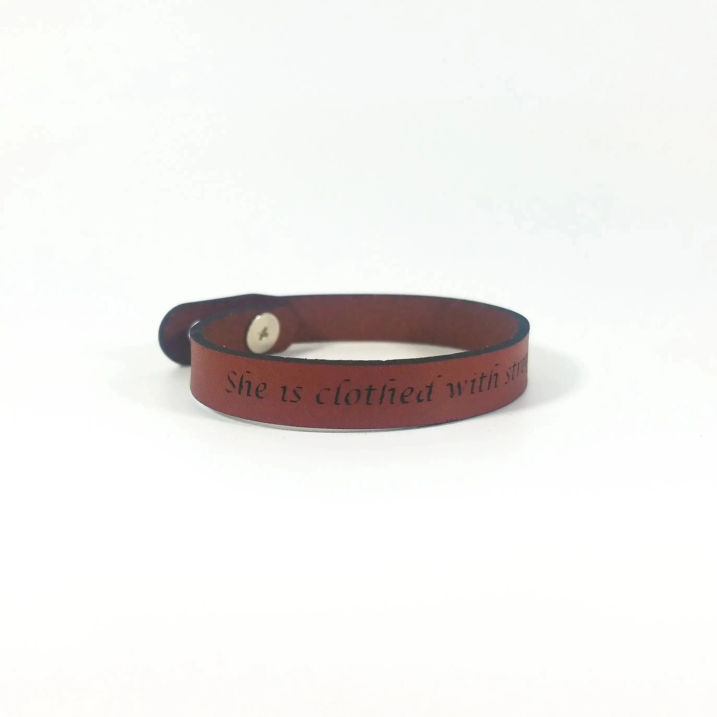 The Leather Word Bracelet™  Proverbs 31:25