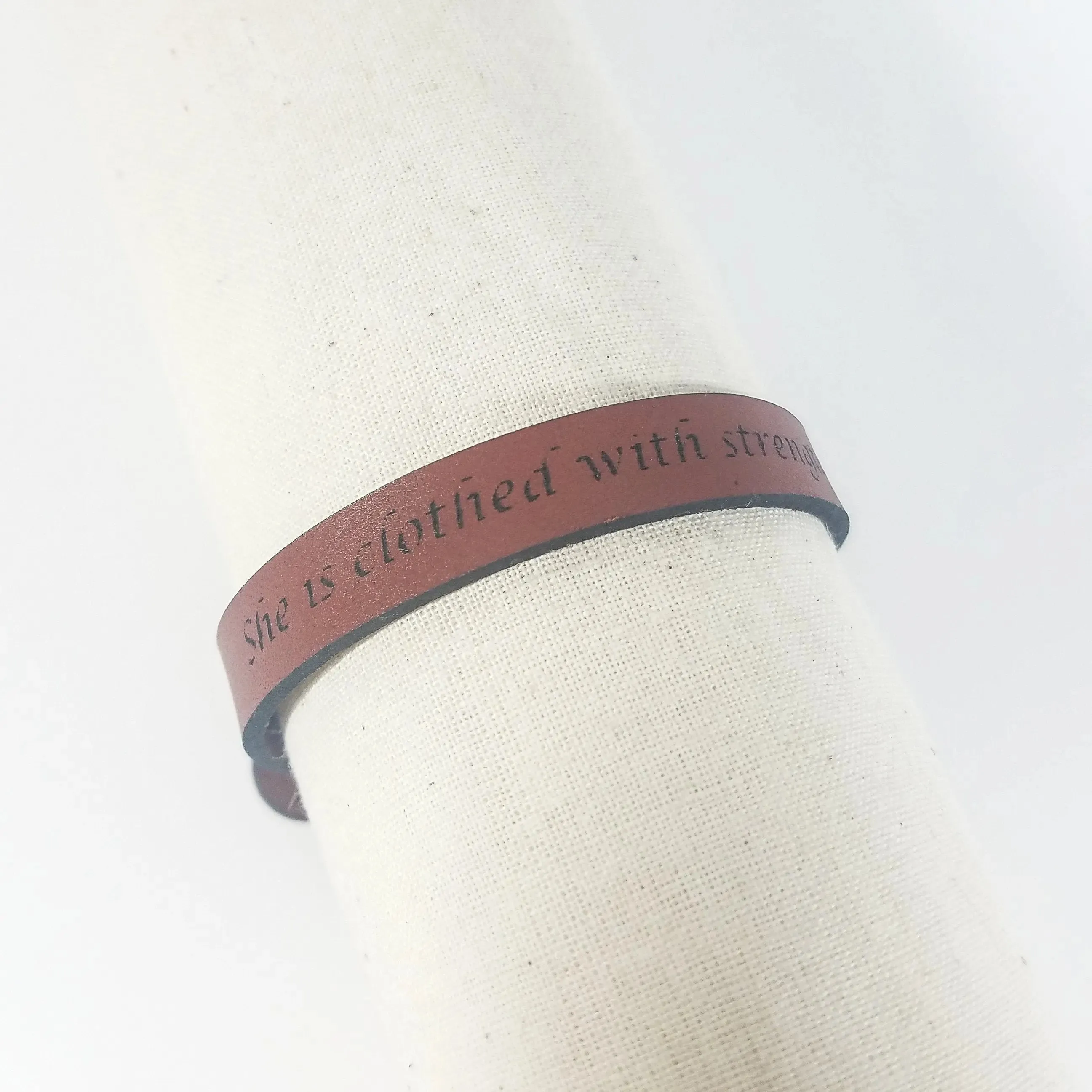 The Leather Word Bracelet™  Proverbs 31:25