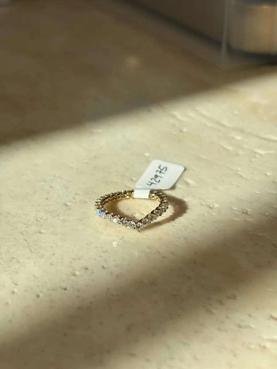 The Peaked Scallop Eternity 2.2mm (Sample Sale) OG PO42975| 14k Yellow Gold Size 6.5 Lab Grown Diamonds F VS, Non Resizeable, Final Sale, No warranty or Complimentary Care