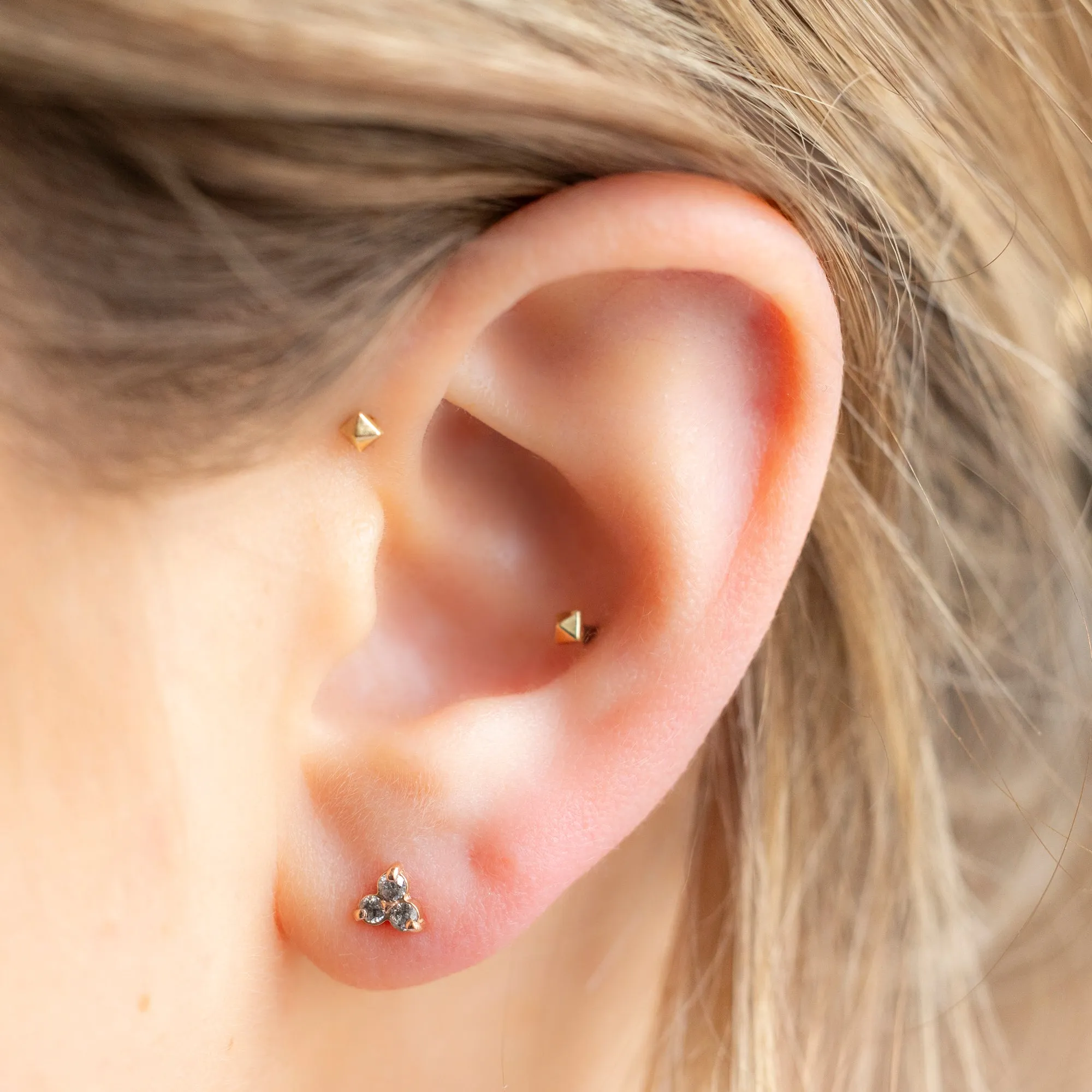 The Salt and Pepper Diamond Cluster Stud Earrings | 14K Yellow Gold