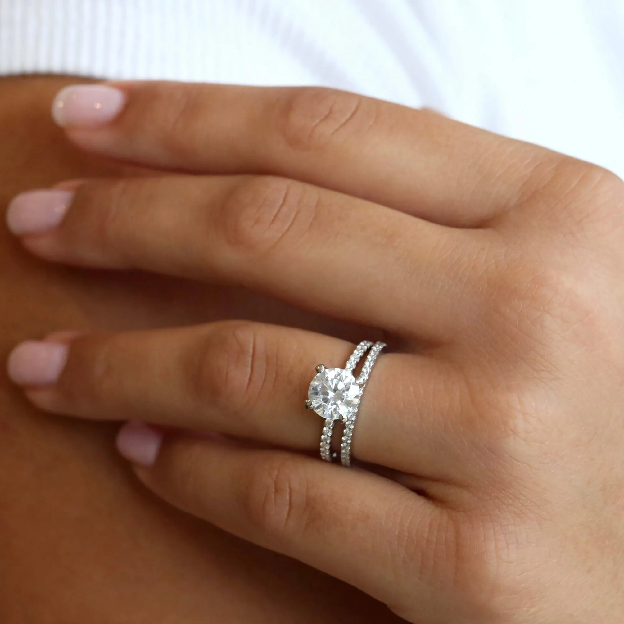 Thin Platinum and Diamond Eternity Band