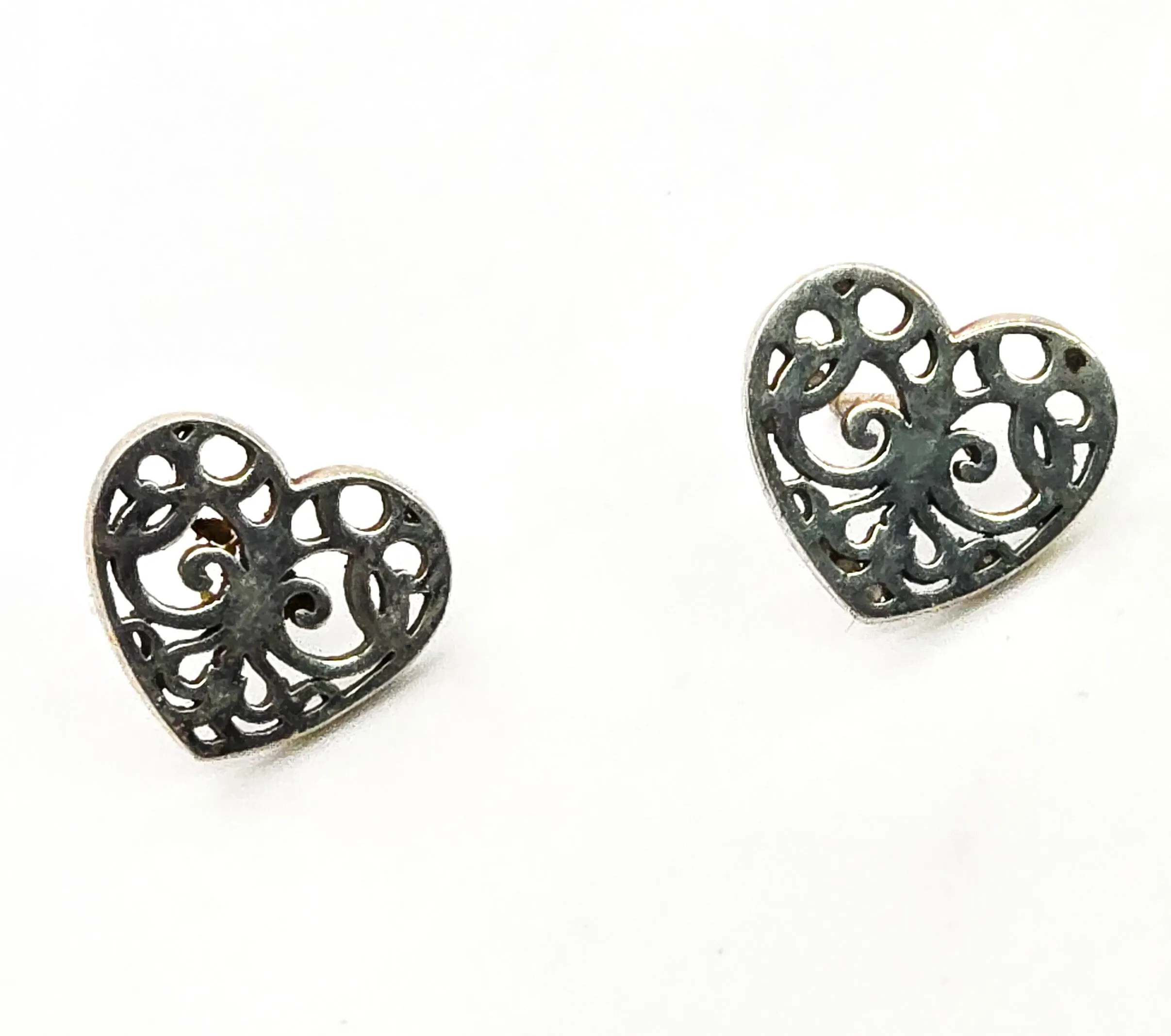 Tiffany & Co. Enchant Heart Earrings signed sterling silver stud earrings Retired 2022