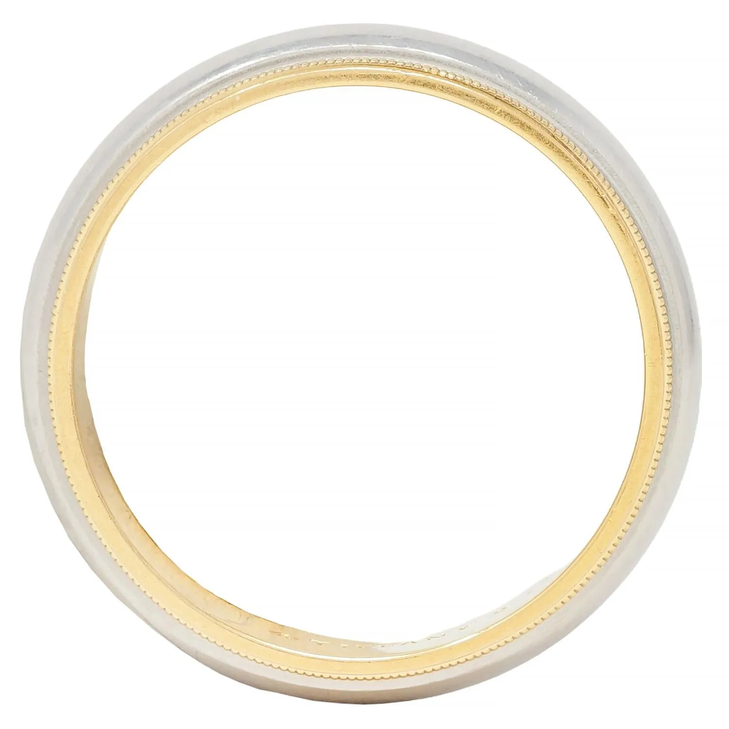 Tiffany & Co. Platinum 18 Karat Yellow Gold Contemporary Unisex Wedding Band Ring