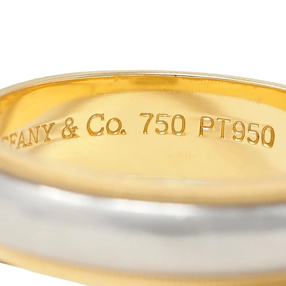 Tiffany & Co. Platinum 18 Karat Yellow Gold Contemporary Unisex Wedding Band Ring