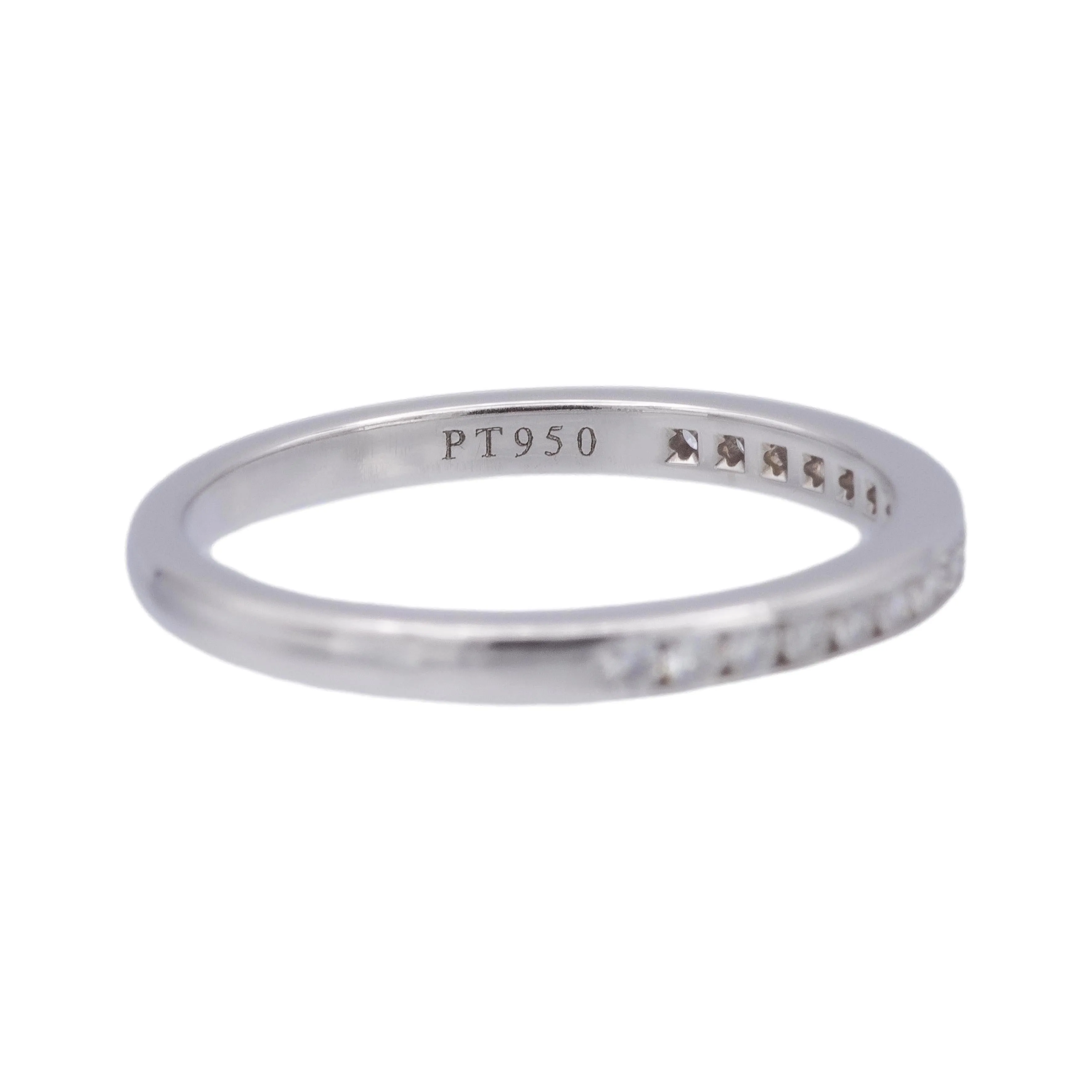 Tiffany & Co Platinum Half Circle Eternity Band Ring .17ct 2 mm Size 6