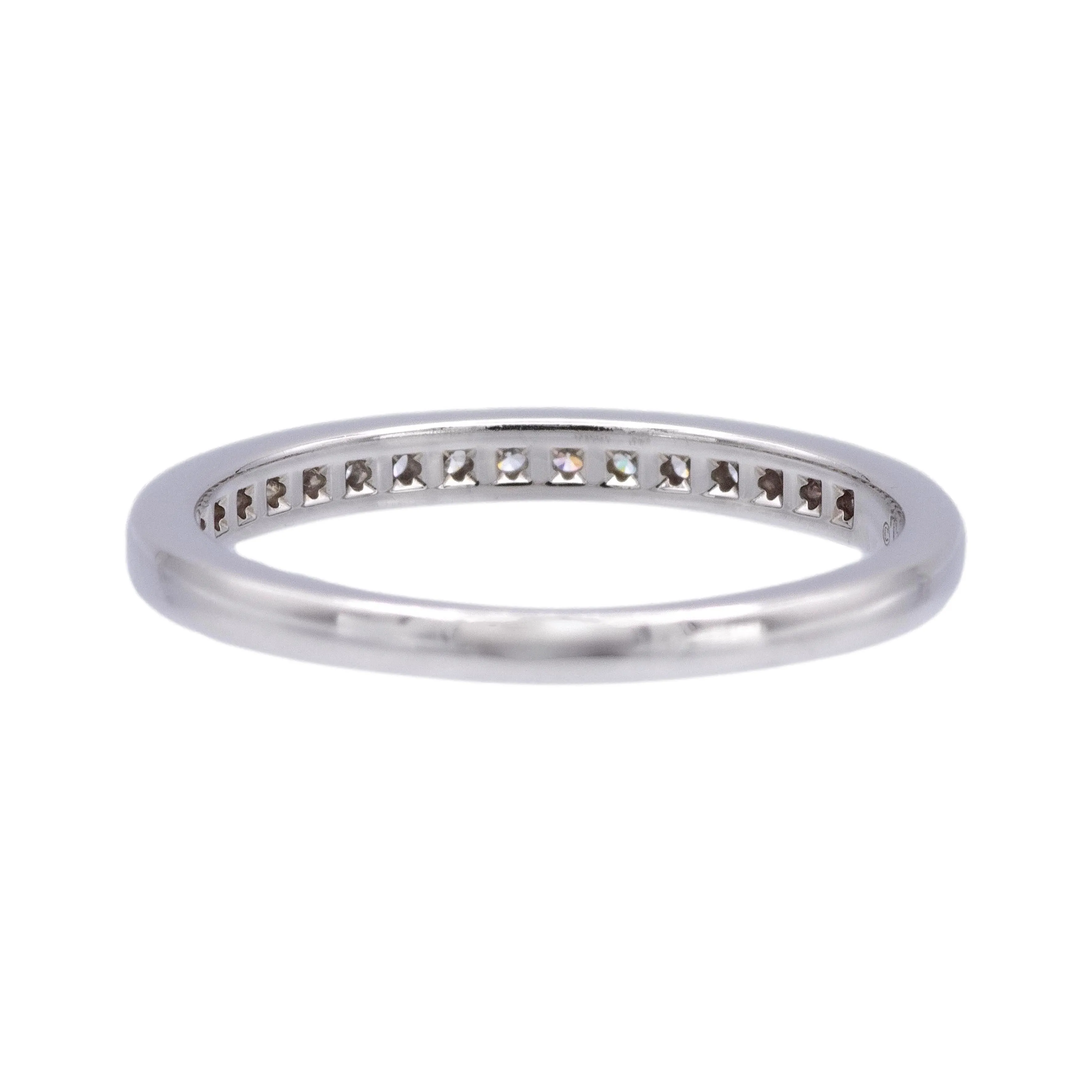 Tiffany & Co Platinum Half Circle Eternity Band Ring .17ct 2 mm Size 6