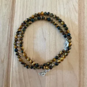 Tigers Eye 4 mm 16 inch Beaded Necklace