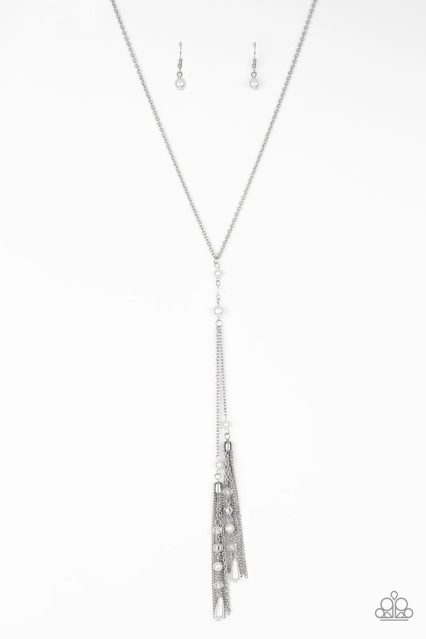 Timeless Tassels Silver Paparazzi Necklace