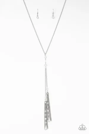 Timeless Tassels Silver Paparazzi Necklace