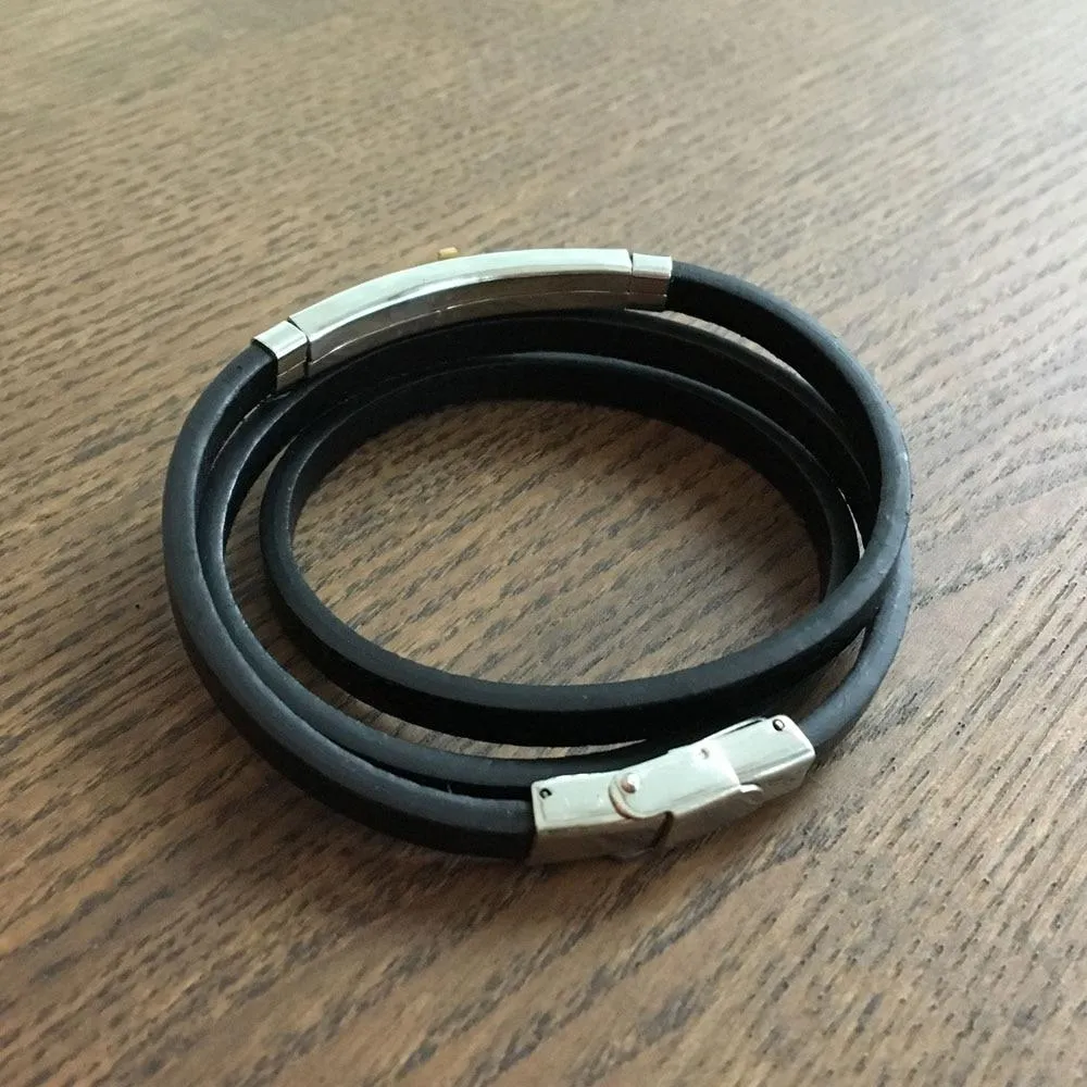 Trendy Genuine Leather Stainless Steel Cross Bracelets for Men, Double Layer Wristband, Jewelry Gift