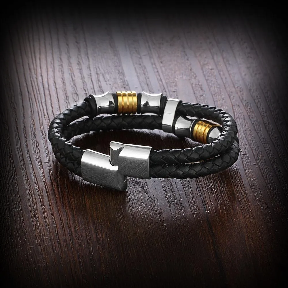 Trendy Stainless Steel Men Bracelet Wrap Wristband For Men Classic Bracelet Men Bangle Jewelry Best Man Gifts