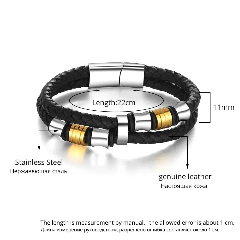 Trendy Stainless Steel Men Bracelet Wrap Wristband For Men Classic Bracelet Men Bangle Jewelry Best Man Gifts