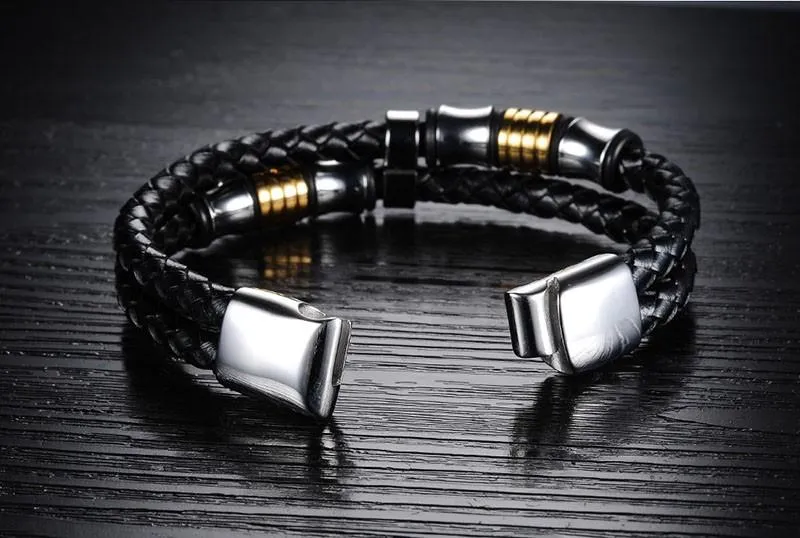 Trendy Stainless Steel Men Bracelet Wrap Wristband For Men Classic Bracelet Men Bangle Jewelry Best Man Gifts