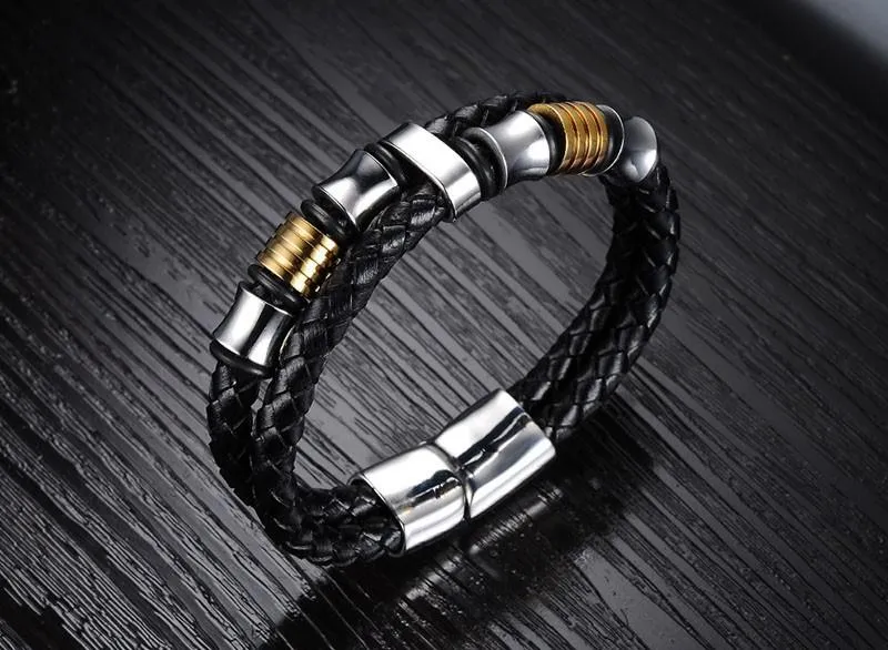 Trendy Stainless Steel Men Bracelet Wrap Wristband For Men Classic Bracelet Men Bangle Jewelry Best Man Gifts