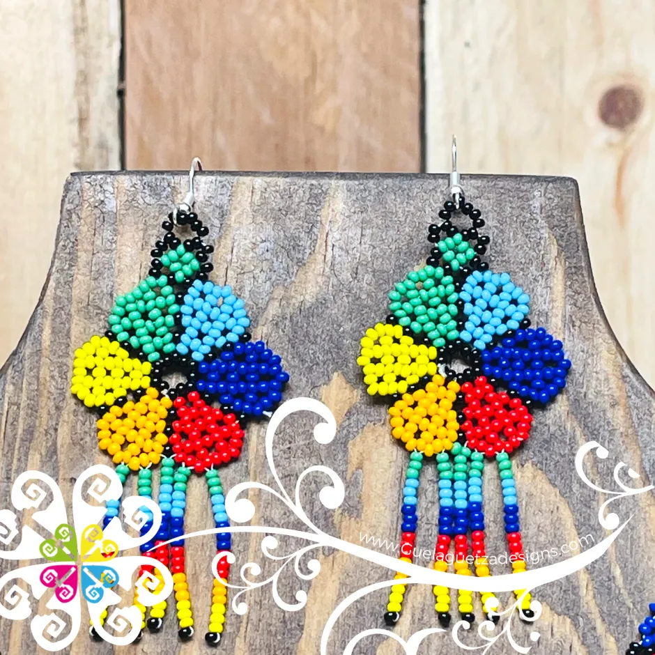 Tri Daisy Multicolor Set- Beaded Necklace Set