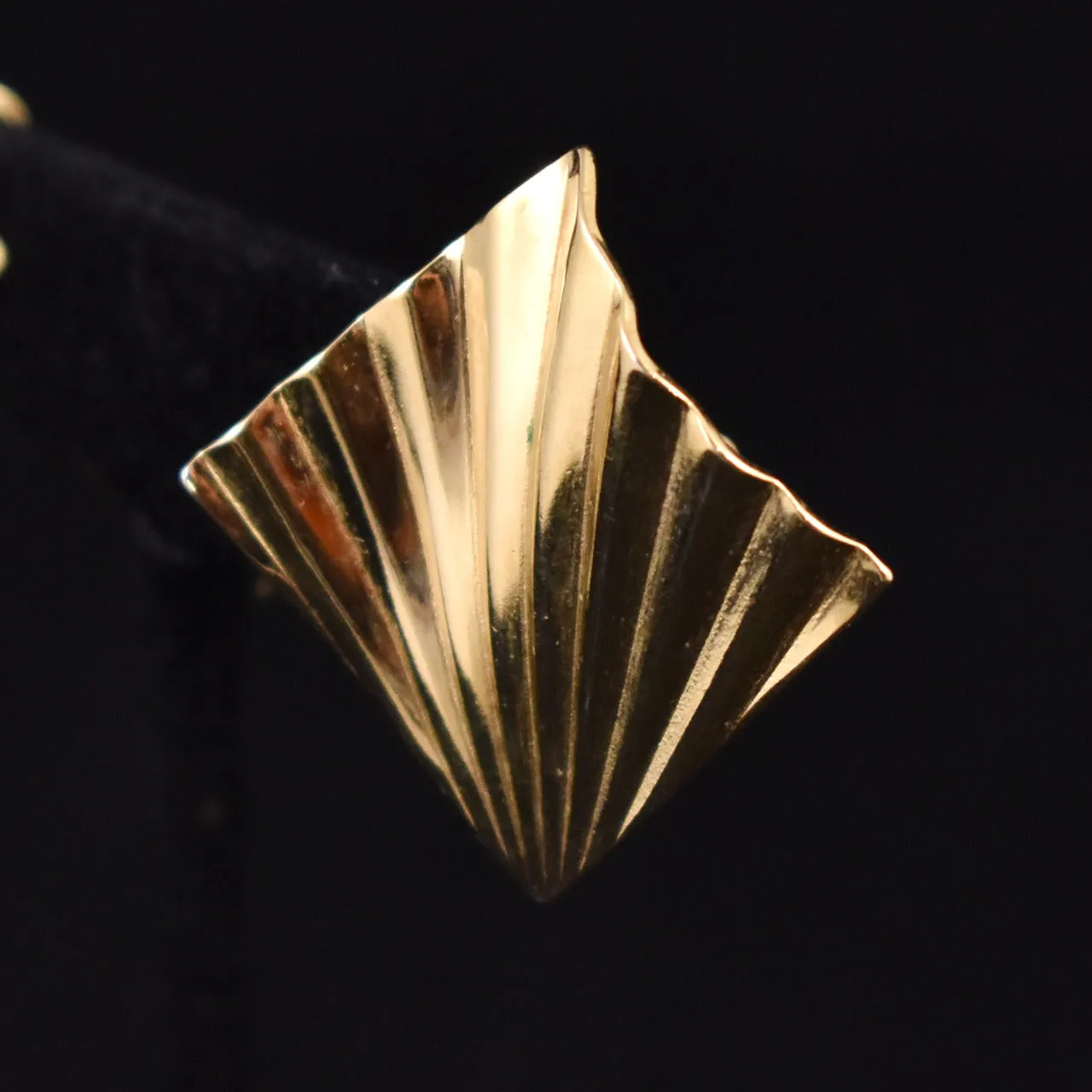 Trifari Gold Fan Earrings
