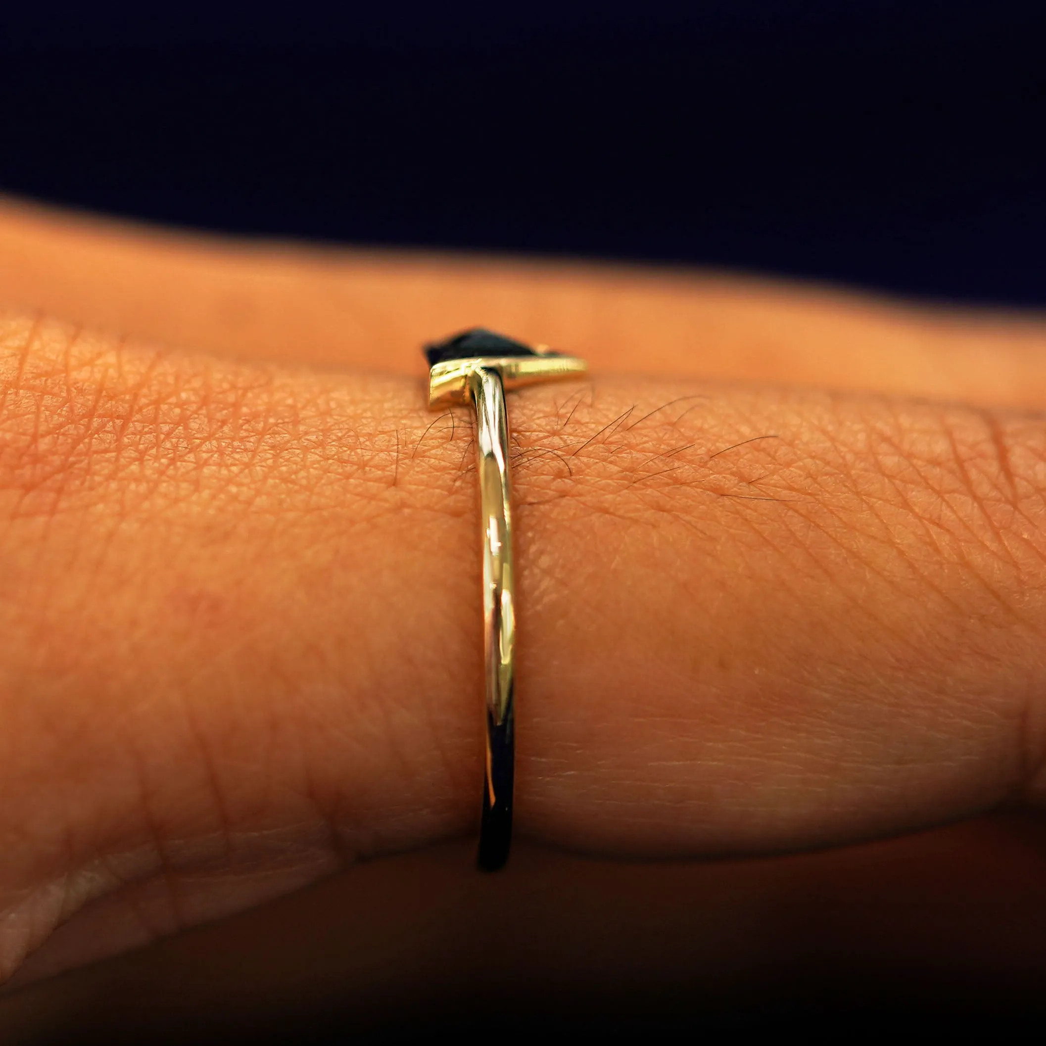 Trillion Black Diamond Ring